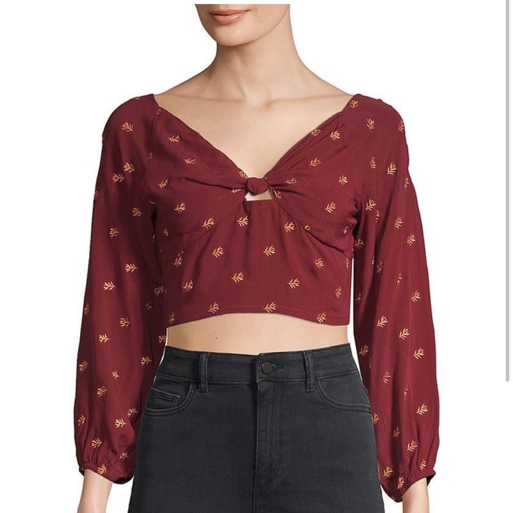 NWT Raga long sleeve cropped top cut out